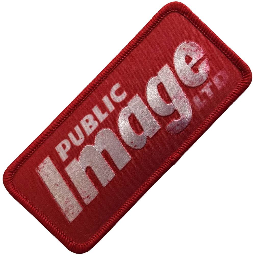 Pil Public Image Ltd - News Logo Patch - Rot/Silberfarben